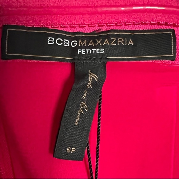 NWT! BCBG MaxAzria Azalea Barbie Hot Pink One Shoulder Satin Mini Dress size 6 P - Picture 7 of 11